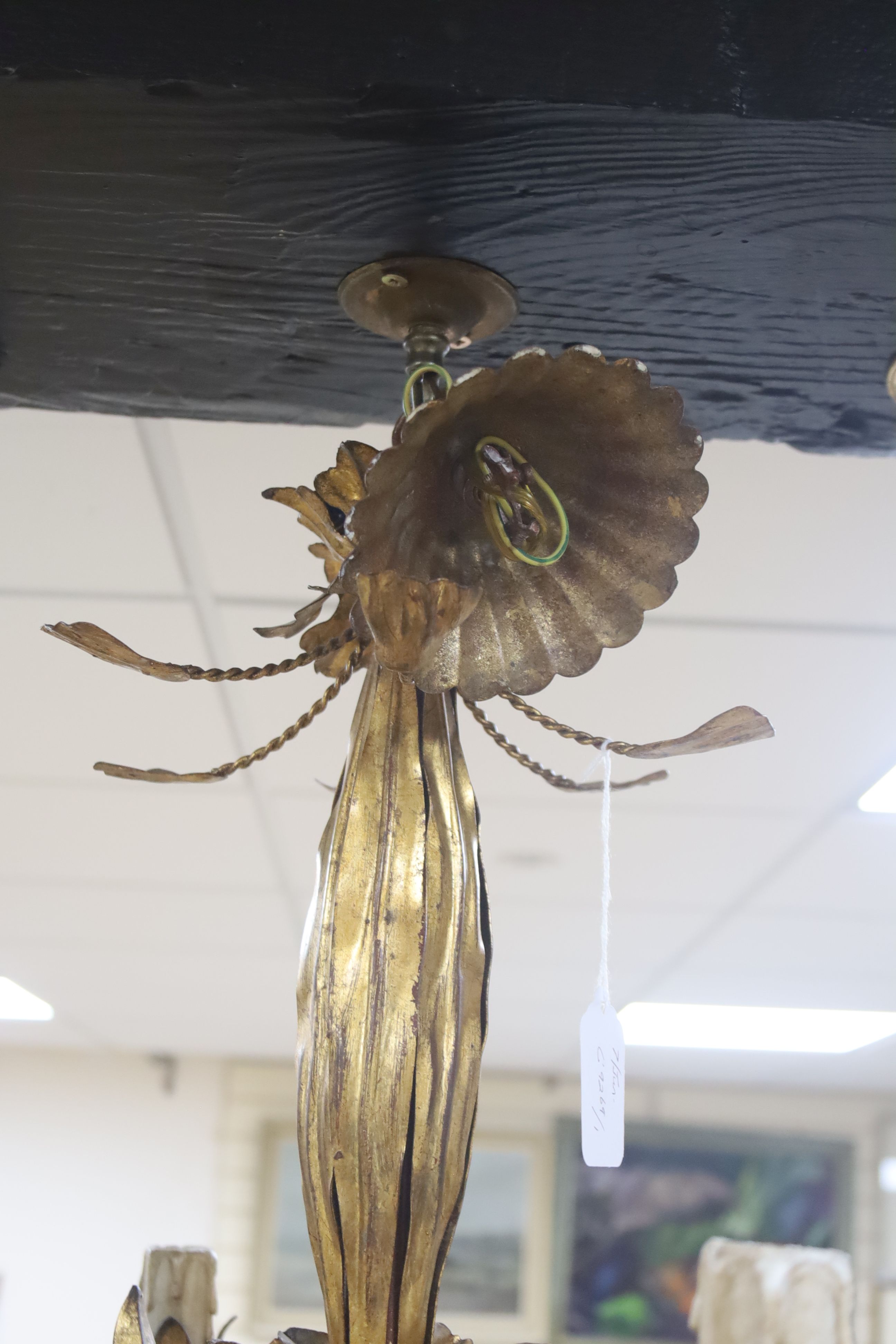 A French gilt metal ceiling electrolier